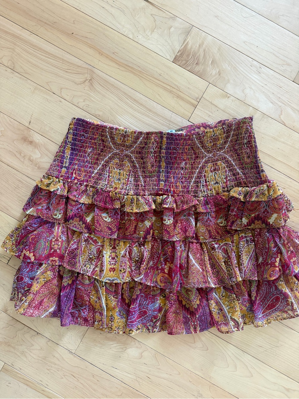 Zara Boho Ruffled Tiered Mini Skirt
